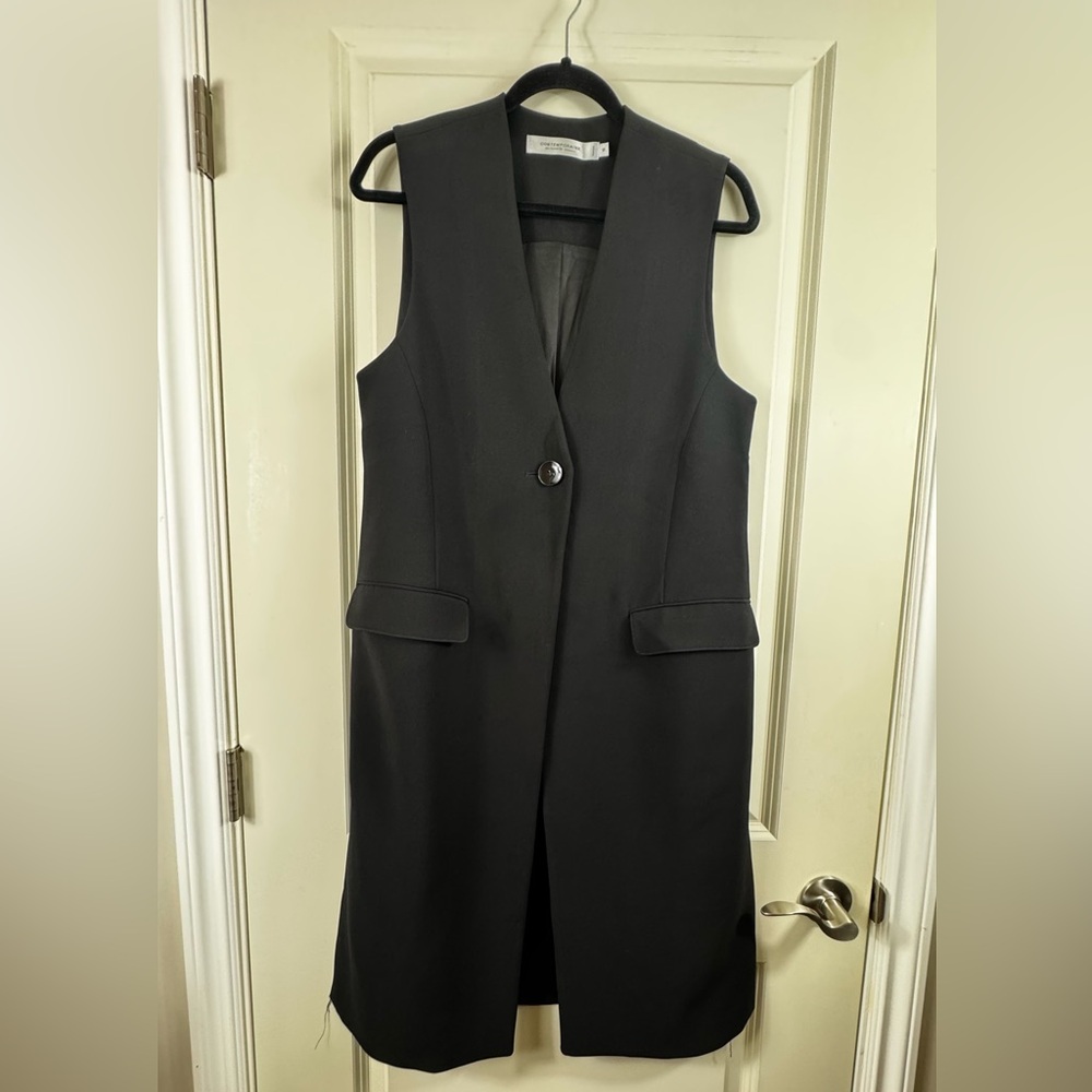 Navy Tailored Longline Vest